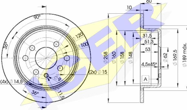 Icer 78BD9581-2 - Спирачен диск vvparts.bg