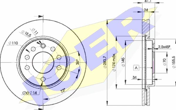 Icer 78BD9047-2 - Спирачен диск vvparts.bg