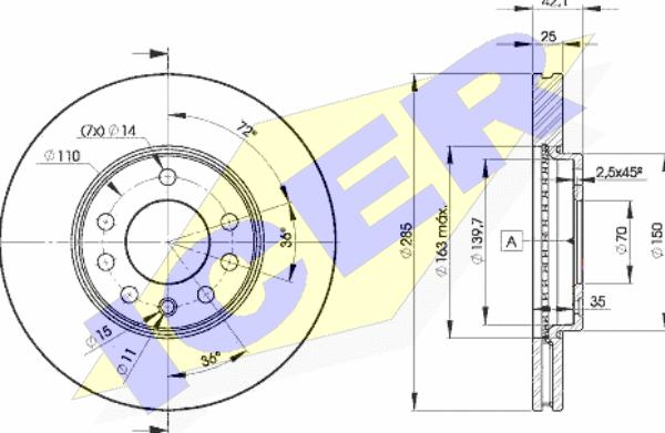 Icer 78BD9003-2 - Спирачен диск vvparts.bg