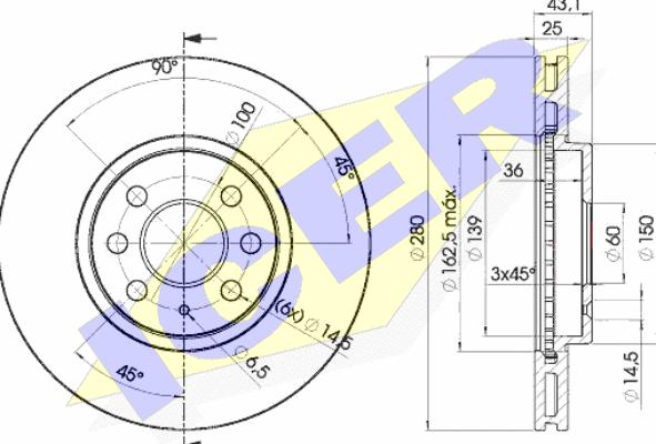 Icer 78BD9007-2 - Спирачен диск vvparts.bg