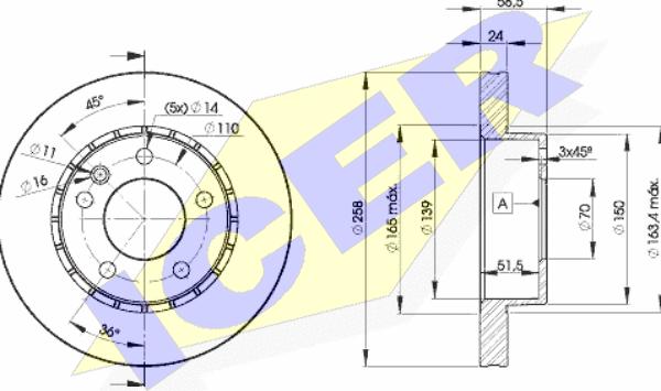 Icer 78BD9039-2 - Спирачен диск vvparts.bg