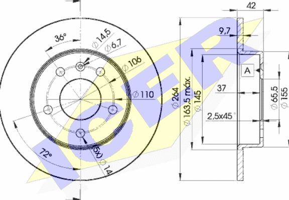 Icer 78BD9110-2 - Спирачен диск vvparts.bg