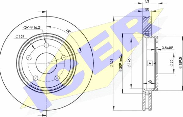 Icer 78BD9269-2 - Спирачен диск vvparts.bg