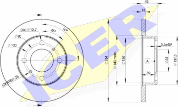 Icer 78BD9280-2 - Спирачен диск vvparts.bg