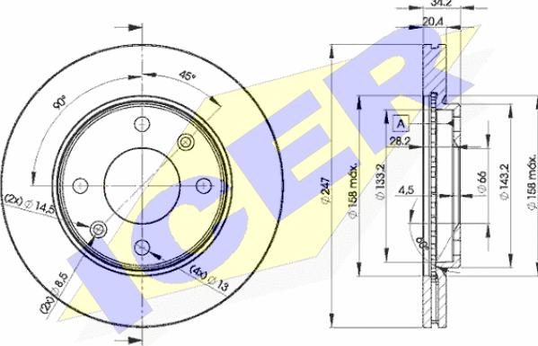 Icer 78BD4694-2 - Спирачен диск vvparts.bg