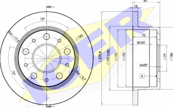 Icer 78BD4696-1 - Спирачен диск vvparts.bg