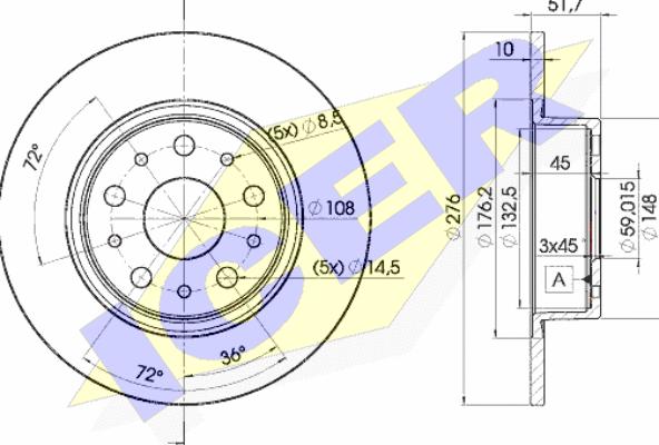 Icer 78BD4646-2 - Спирачен диск vvparts.bg