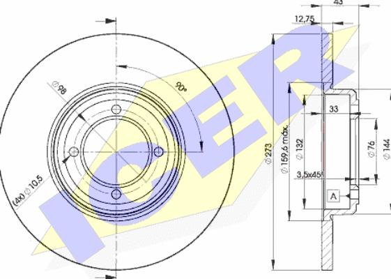 Icer 78BD4642-2 - Спирачен диск vvparts.bg