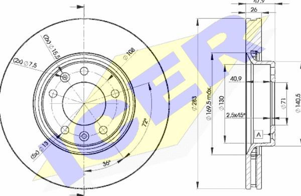 Icer 78BD4660-2 - Спирачен диск vvparts.bg