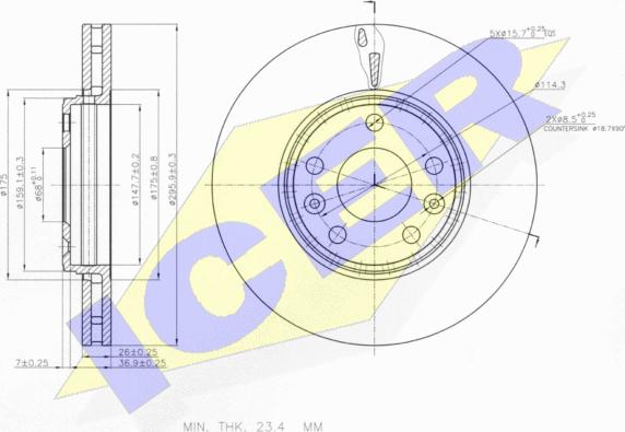 Icer 78BD4668-2 - Спирачен диск vvparts.bg