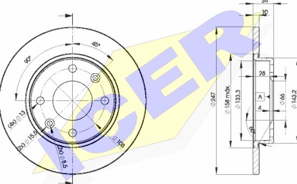 Icer 78BD4689-2 - Спирачен диск vvparts.bg