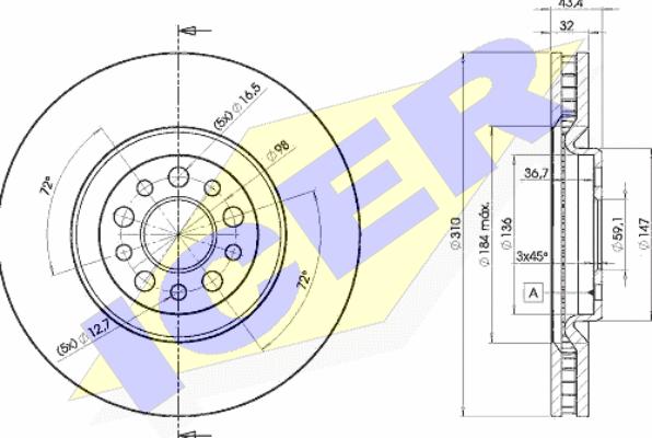 Icer 78BD4684-2 - Спирачен диск vvparts.bg