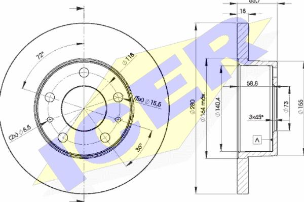 Icer 78BD4680-2 - Спирачен диск vvparts.bg