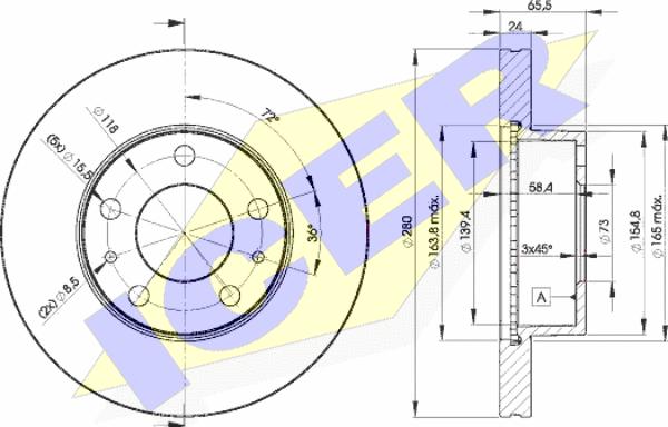 Icer 78BD4681-2 - Спирачен диск vvparts.bg