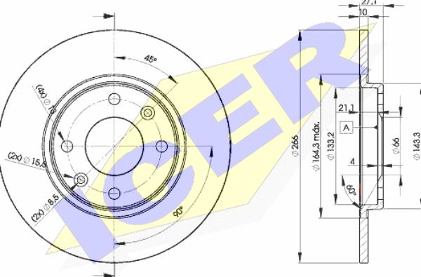 Icer 78BD4688-2 - Спирачен диск vvparts.bg