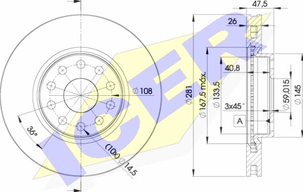 Icer 78BD4639-2 - Спирачен диск vvparts.bg