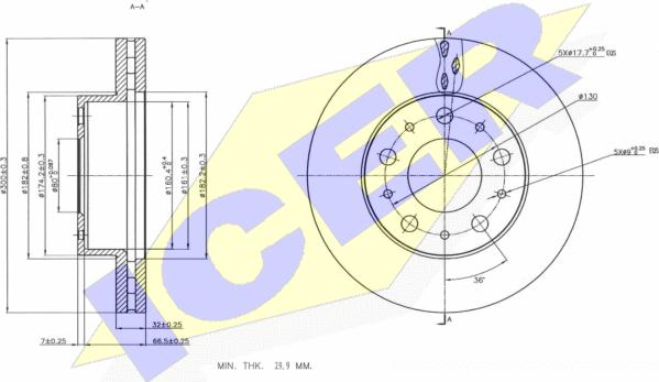 Icer 78BD4622-1 - Спирачен диск vvparts.bg