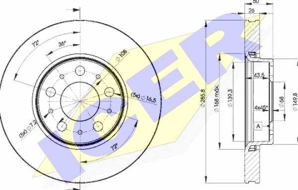 Icer 78BD4046-2 - Спирачен диск vvparts.bg