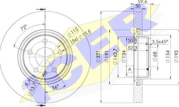 Icer 78BD4085-2 - Спирачен диск vvparts.bg