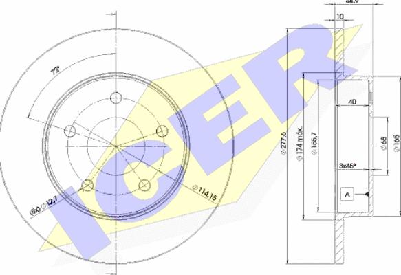 Icer 78BD4101-2 - Спирачен диск vvparts.bg