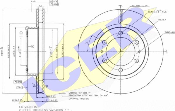 Icer 78BD4113-2 - Спирачен диск vvparts.bg