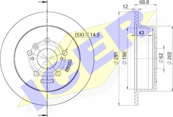 Icer 78BD4126-2 - Спирачен диск vvparts.bg