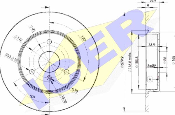 Icer 78BD4341-2 - Спирачен диск vvparts.bg