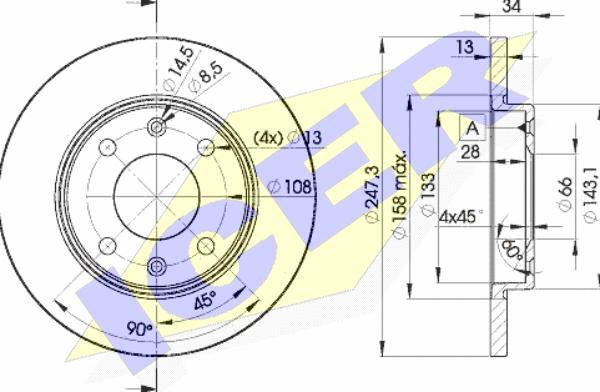 Icer 78BD4298-2 - Спирачен диск vvparts.bg