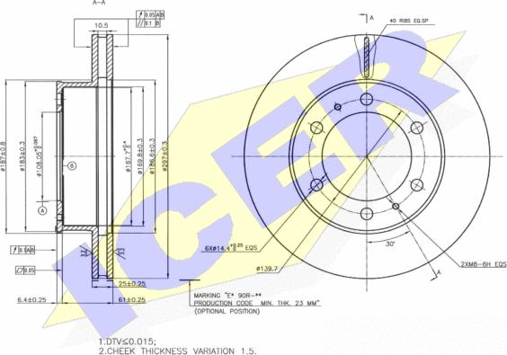 Icer 78BD4211-2 - Спирачен диск vvparts.bg