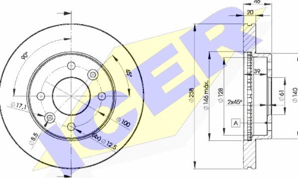 Icer 78BD4287-2 - Спирачен диск vvparts.bg