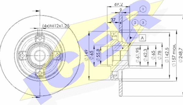 Icer 78BD4745-1 - Спирачен диск vvparts.bg