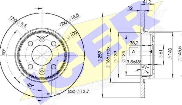 Icer 78BD4707-2 - Спирачен диск vvparts.bg