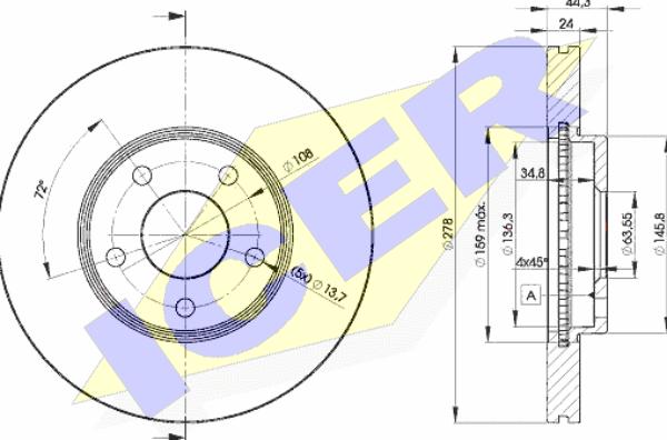 Icer 78BD5980-2 - Спирачен диск vvparts.bg