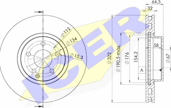 Icer 78BD5558-2 - Спирачен диск vvparts.bg