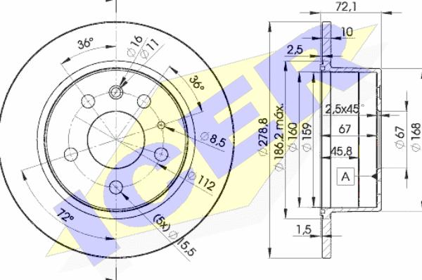 Icer 78BD5500-1 - Спирачен диск vvparts.bg