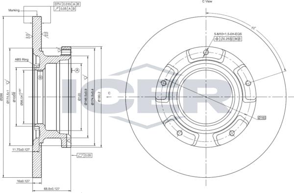 Icer 78BD5644-1 - Спирачен диск vvparts.bg