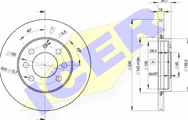 Icer 78BD5607-2 - Спирачен диск vvparts.bg