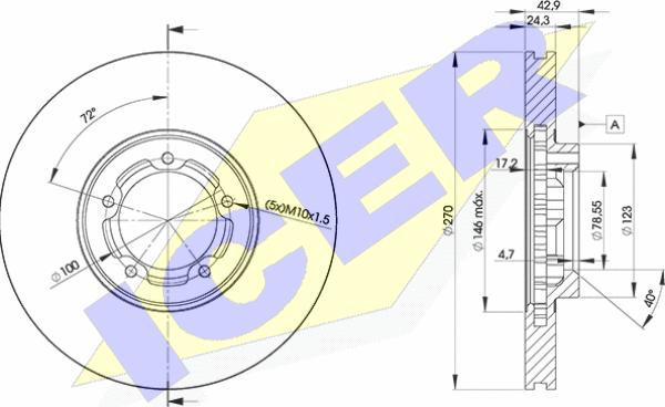 Icer 78BD5611-2 - Спирачен диск vvparts.bg