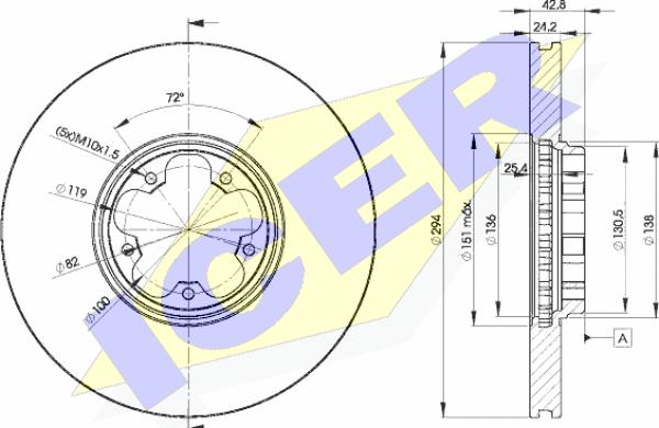 Icer 78BD5613-2 - Спирачен диск vvparts.bg