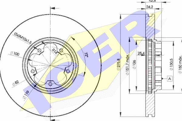 Icer 78BD5612-2 - Спирачен диск vvparts.bg