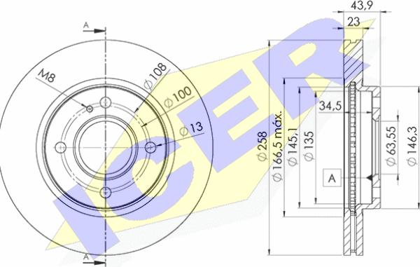 Icer 78BD5636-2 - Спирачен диск vvparts.bg