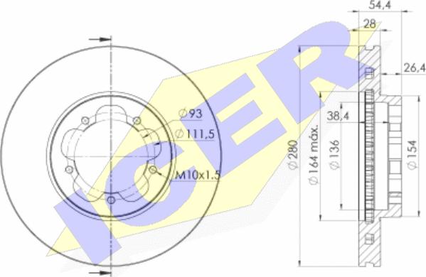 Icer 78BD5632-2 - Спирачен диск vvparts.bg