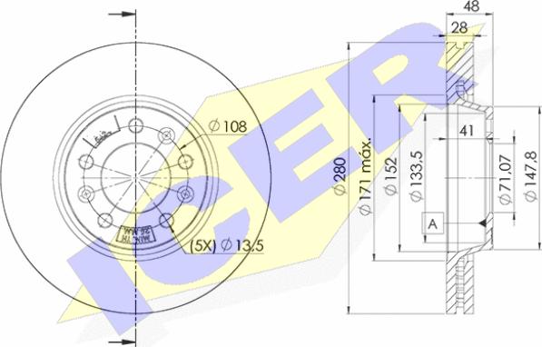 Icer 78BD5624-2 - Спирачен диск vvparts.bg