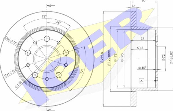 Icer 78BD5623-1 - Спирачен диск vvparts.bg