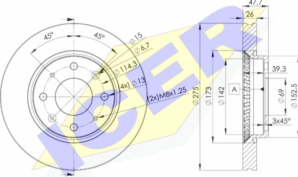 Icer 78BD5002-2 - Спирачен диск vvparts.bg