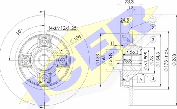 Icer 78BD5023-1 - Спирачен диск vvparts.bg