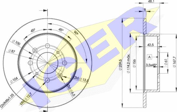 Icer 78BD5105-2 - Спирачен диск vvparts.bg