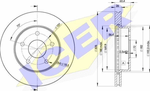 Icer 78BD5117-2 - Спирачен диск vvparts.bg