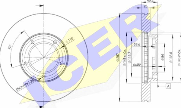 Icer 78BD5180-2 - Спирачен диск vvparts.bg