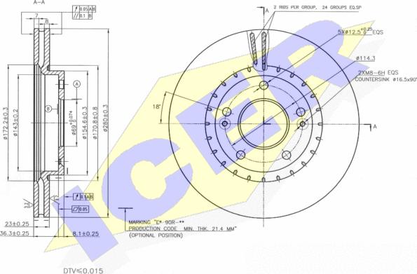 Icer 78BD5182-2 - Спирачен диск vvparts.bg